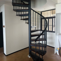 Escalier en colimaçon industriel moderne en acier inoxydable, sur mesure, préfabriqué, flottant, hélicoïdal, pour duplex, loft, mezzanine, intérieur