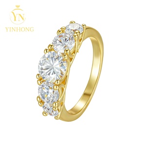 Хит продаж, классический дизайн, кольцо из муассанита, 925 стерлингового серебра 18 карат, белое золото для женщин, подарок на помолвку, ювелирные изделия - Product Image 4