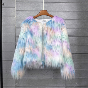 Manufacturer Direct Candy Color Imitation Fur Short Jacket Ladies Fashion Faux <strong>Beach</strong> Wool <strong>Coat</strong> Wholesale - Product Image 6