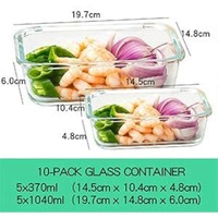 Conteneurs de stockage alimentaire rectangulaires empilables en verre borosilicate de haute qualité avec couvercles en PP pour la vaisselle promotionnelle – Vente en gros usine