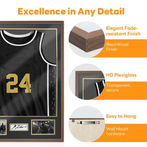 Estuche de exhibición de marco de Jersey Marco de exhibición de Jersey deportivo con protección UV 98% <span class=keywords><strong>para</strong></span> uniforme de fútbol de hockey de béisbol y camiseta - Product Image 5