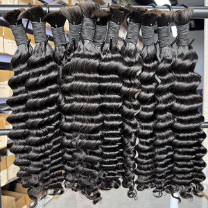 Soft Deep Wave Bulk Human Hair Natural Color No Weft Hair For Braiding Boho <b>Braids</b> Crochet And <b>Wig</b> Making - Product Image 6