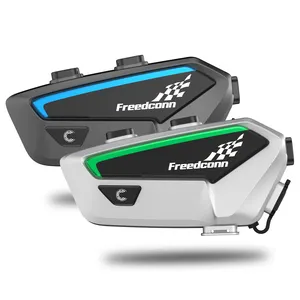 FreedConn FX-auriculares para grupo de conductores, intercomunicador inteligente de motocicleta con Bluetooth, 2000 metros, 6-10, para compartir música, resistente al agua
