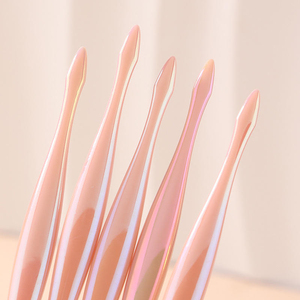 Ensemble de pinceaux à ongles en forme de queue de poisson rose irisé portable pour la peinture au gel, gel UV, manucure en salon - Product Image 6