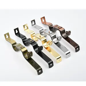 Double Curtain Rod Brackets Window Hardware Hook Holder Durable Drapery Rail Ends Metal Adjustable Curtain Rod Bracket Double