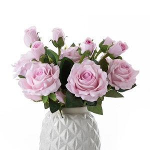 ดอกกุหลาบประดิษฐ์ CallaFloral ก้านเดี่ยว สีแดงเข้ม ผ้าทอแบบแพน สำหรับตกแต่งงานแต่งงานภายในอาคาร - Product Image 5