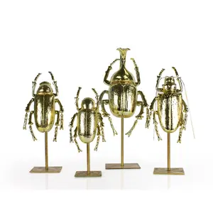 Wholesales Nordic Style Electroplating Statue Resin Beetle Insect Bug Sculpture Home Decoration