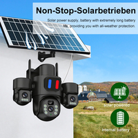 Cámara CCTV Wistino de 12MP con Tres Lentes, Detección de Movimiento, Alarma Roja y Azul, IP66 Impermeable, Cámara de Seguridad Solar con Tarjeta SIM 4G
