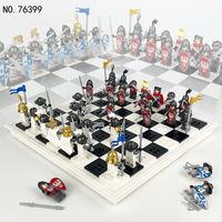 Jeu d'échecs créatif en plastique pour enfants, mini figurines à construire, blocs de construction, jeu d'échecs