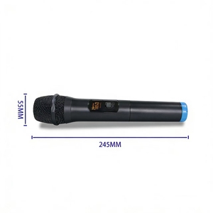Ensemble de microphones sans fil portatifs UHF double avec carte réceptrice (avec écran) et identification des canaux par tubes de queue codés par couleur - Product Image 4