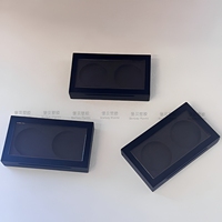 Emballage cosmétique personnalisé en plastique ABS rectangulaire à double compartiment, imprimé en sérigraphie, pour fards à paupières et illuminateurs