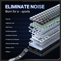 Clavier de jeu ONIKUMA G69 ARGB 68 touches, clavier mécanique filaire personnalisé avec rétroéclairage RVB, taux de sondage de 8 000 Hz