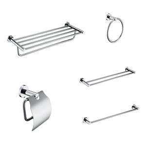Ensemble d'accessoires de salle de bain pour hôtel en acier inoxydable, quincaillerie sanitaire pour la maison avec finition chromée, comprend un <span class=keywords><strong>porte</strong></span>-serviettes et une étagère à serviettes - Product Image 6