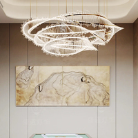 Lustre LED RGB en acrylique haut de gamme personnalisé, gradation DALI, IRC 95, lampe moderne de luxe créative pour hôtel, restaurant, décoration intérieure
