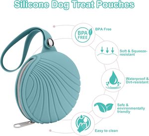 Custom Portable Waterproof Silicone Treat <b>Bag</b> for Dog Training and Food Storage <b>Bags</b> - Product Image 3