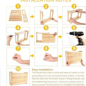 Wooden <b>Router</b> Storage <b>Box</b> Wall Mounted Cable Management Rack For Home Office Use - Product Image 2