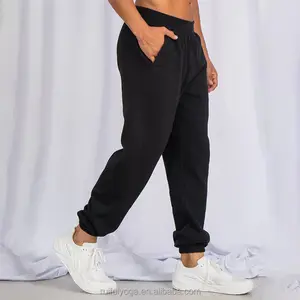 High Quality Cotton Fleece Solid Color Cuffed Casual Jogger Unisex Track Pant Custom Jogging Sports Gym Oversized Men Sweatpants