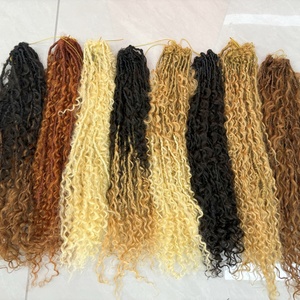 Anna 100% cabello humano rizado trenzado Locs rastas <span class=keywords><strong>con</strong></span> extensiones de Locs hechas a mano completas rizadas <span class=keywords><strong>con</strong></span> muchos colores disponibles - Product Image 1