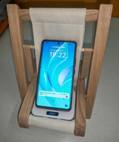 Support de téléphone pliable en bois massif nordique avec recharge sans fil, support de bureau portable réglable multi-positions pour smartphone et tablette
