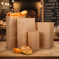 Bolsas de Papel Kraft para Comida para Llevar, de Fondo Cuadrado, de Alta Calidad, para Envasado con su Propio Logotipo Personalizado