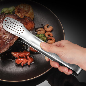 Wholesale Kitchen Tools Anti-heat Cooking Salad Serving Buffet Clamp Food Clip <b>BBQ</b> Tongs Stainless Steel - Product Image 4