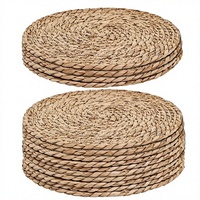 Vente en gros de sets de table ronds en osier, jonc de mer et rotin, naturels, écologiques, de style bohème, pour la vaisselle de mariage et de dîner