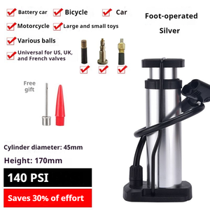 Bomba de Ar Portátil Mini de Alumínio 140PSI com Manômetro para Pneus de Bicicleta Elétrica e Motocicleta Presta Schrader - Product Image 6