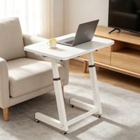 Table d'ordinateur portable ergonomique pliable en bois, moderne, avec tiroir, réglable, extensible, gain de place, écologique
