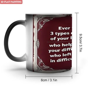 Frosted Black 11oz <b>Ceramic</b> <b>Mug</b> Heat Activated Color Changing Daily Drinking Cup Office Desk Decor - Product Image 1