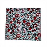 Tissu en coton biologique imprimé à la main, motif floral grenade, fabriqué en Inde, écologique, doux et lisse, idéal pour sacs et rideaux