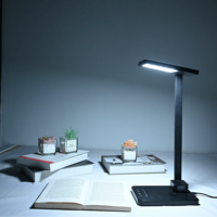 Lampe de table LED multifonctionnelle pour la protection des yeux, sans lumière bleue, avec port de charge USB, lampe de bureau de luxe pour la lecture, lampe de bureau noire