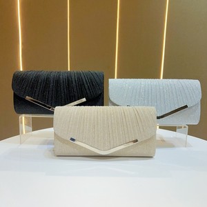 New Shiny Pleated Polyester Magnetic Buckle Princess <b>Clutch</b> Bag for Party Evening Tanjing - Product Image 4