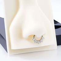 Anneau segmenté en titane ASTM F136 G23 avec cristaux, pour piercing de nez, boucles d'oreilles, bijoux pour femmes, bijoux de piercing corporel