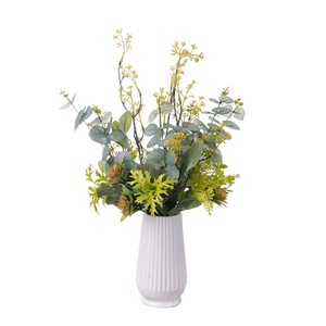 Fleurs artificielles CallaFloral, jaunes, en plastique, branche unique, décoration intérieure, arrangement de mariage - Product Image 5
