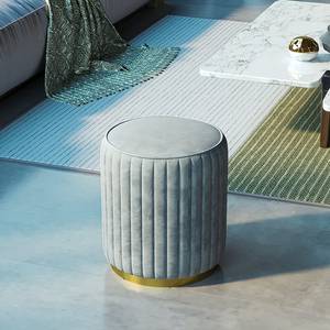 Tabouret <span class=keywords><strong>à</strong></span> chaussures rond en tissu de luxe nordique pour chambre <span class=keywords><strong>à</strong></span> coucher et coiffeuse, design moderne, petite taille - Product Image 4