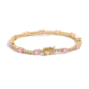 Color <b>Egg</b>-shaped 4mm * 6mm Women's Tennis Bracelet 2mm Hip-hop Color Jewelry Tanjing Fashion Lijing Necklace - Product Image 2