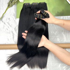 Extensiones de Cabello Humano Natural de 12A con Clip, Cabello Virgen Indio, Trama de PU, 7 Piezas/Juego, Extensiones de Cabello Sin Procesar - Product Image 4