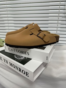 <span class=keywords><strong>Zuecos</strong></span> de Piel de Vaca Color Taupe de Alta Calidad, Mules con Plantilla de Corcho y Soporte de Arco, Sandalias de Otoño Cómodas para Hombre y Mujer - Product Image 1