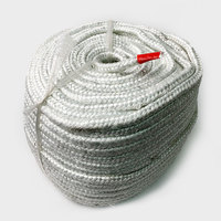 Matériau d'isolation de cheminée de corde carrée ronde tressée de thermoscellage de corde de fibre de verre ignifuge