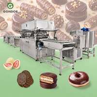 Ligne de production de chocolat enrobé de 400 mm pour biscuits et arachides, machine de moulage de chocolat à bulles avec refroidissement