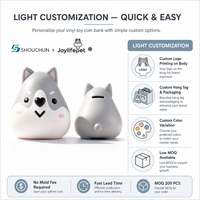 Tirelire Husky Mignonne Shouchun, Boîte à Monnaie en PVC Imperméable en Forme d'Animal de Dessin Animé, Jouet d'Épargne pour Enfants, Décoration de Bureau Incassable, Cadeau