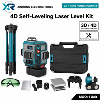 Kit de niveau laser auto-nivelant 4D avec trépied, étui de transport et télécommande pour la construction et le carrelage