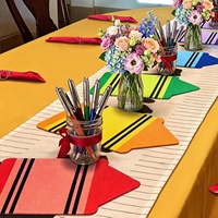 Articles de fête : 12 grands découpes en feutre colorées en forme de crayons pour la décoration murale de fête d'anniversaire, les accents de sol et les nappes de table