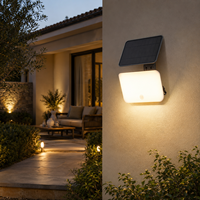 Lámpara Solar de Pared con Sensor de Movimiento, Carcasa Impermeable de ABS+PC, Panel Solar Ajustable, Lámpara LED de Seguridad para Jardín Exterior