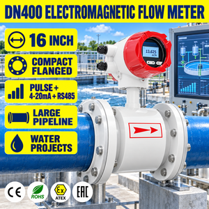 เครื่องวัดการไหลแบบแม่เหล็กไฟฟ้า DN400 ขนาด 16 นิ้ว แบบหน้าแปลนขนาดกะทัดรัด สำหรับท่อขนาดใหญ่และโครงการบำบัดน้ำ - Product Image 1