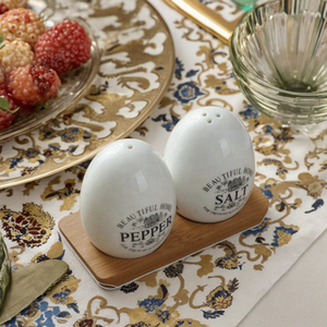 Funky decorativo forma di uovo piccolo custom made <span class=keywords><strong>in</strong></span> <span class=keywords><strong>ceramica</strong></span> compagnia aerea di sale e pepe shaker - Product Image 3