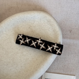 Pinza para el pelo BB con diseño de estrella francesa, con diamantes de imitación, aleación y tela, 7 cm, para fiestas y uso diario, accesorios para el cabello para mujer - Product Image 5