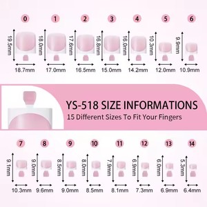Aillsa 150pcs Press on Toe Nails Artificielle Faux Ongles Fait à la Main Court Carré Français <span class=keywords><strong>Gel</strong></span> Doux Press on Foot Nail Tips - Product Image 5