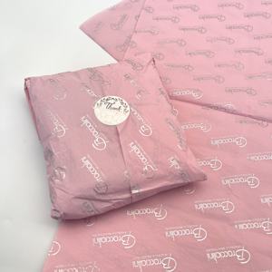 Papel de Seda Personalizado con Logo Plateado Impreso para Envoltura de Regalos y Ropa de Marca - Product Image 3