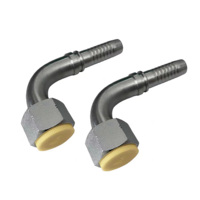 Conector Hembra JIC de 74 Grados, Tipo SE/VT, Estándar EATON, de Acero al Carbono Plateado, para Mangueras Hidráulicas, Nuevo